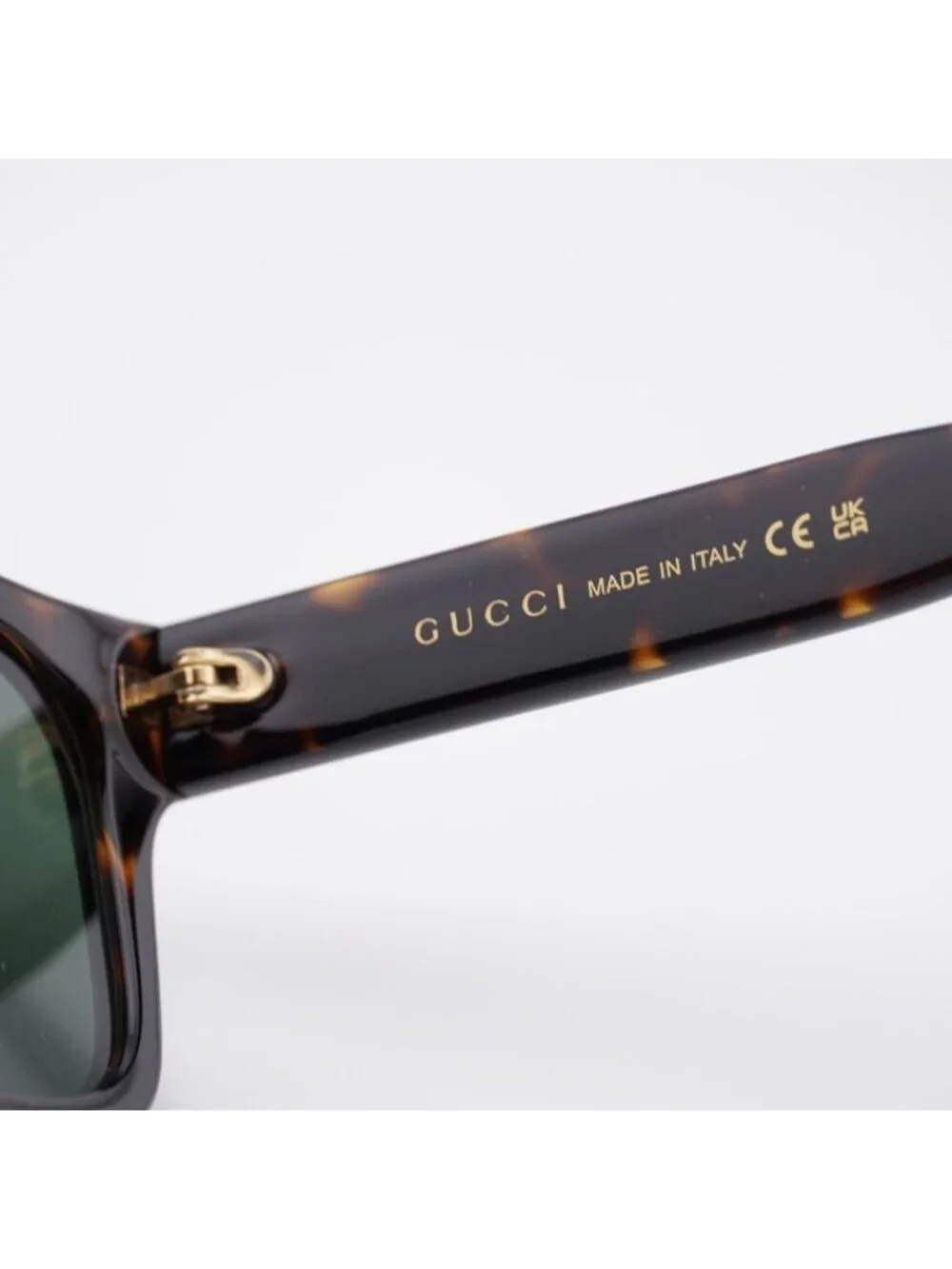 Gucci GG1857SK 002 Sunglasses Havana Square Frame, Green Lenses